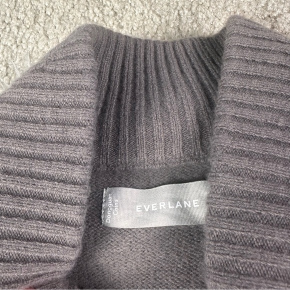 Everlane The Felted Merino Shawl Collar Sweater Taupe Gray - Picture 3 of 5